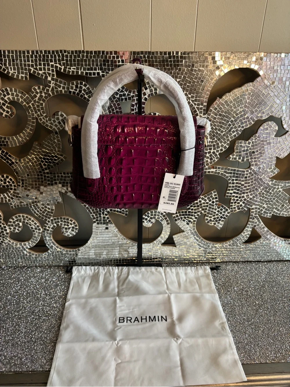 💕Brahmin Estelle Sugar Plum Leather Satchel
